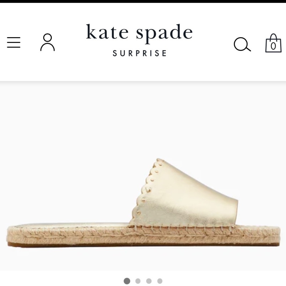 KATE SPADE gold slides